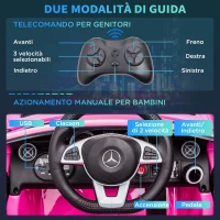 AIYAPLAY Macchina Elettrica per Bambini 3-6 Anni con Luci LED, Effetti Sonori e Telecomando, 107x62.5x44 cm, Rosa(m-5)