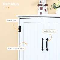 HOMCOM Accent Floor Storage Cabinet Kitchen Cupboard with Adjustable Shelves and 2 Lower Doors, White(m-5)