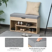 HOMCOM banca din lemn pentru pantofi, 80x30x48cm(m-4)