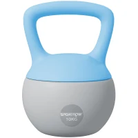 SPORTNOW 10KG Soft Kettlebell, Kettlebell with Non-Slip Handle for Home Gym, Weight Lifting, Strength Training, Light Blue/Grey(m-10)