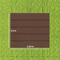 Outsunny Toile de toit pour pergola tonnelle rétractable de 3 x 3 m - toile uniquement 250 x 255 cm café(m-3)