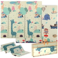 AIYAPLAY Tapete de Atividades para Bebé Dobrável e Reversível 196x176 cm Tapete de Brincar para Bebé XPE Dupla Face Impermeável Multicolor(m-1)