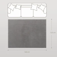 HOMCOM Alfombra Salón 120x160 cm Lavable en Lavadora Pelo Largo Estilo Moderno Tapete para Sala de Estar Dormitorio Gris Claro(m-3)