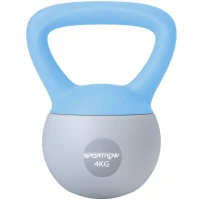 SPORTNOW 4KG Soft Kettlebell, Kettlebell with Non-Slip Handle for Home Gym, Weight Lifting, Strength Training, Light Blue/Grey(m-10)