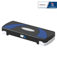 Stepper Fitness Aerobic - Aosom.fr x FFHandball - hauteur reglable surface antiderapante 80 x 31 x 20 cm noir bleu(m-1)