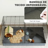 PawHut Gaiola para Animais Pequenos Gaiola para Roedores Coelhos com Tampa Amovível Recinto para Cobaias Ouriços 121x61x61 cm Preto(m-6)
