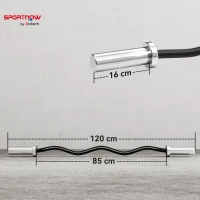 SPORTNOW 4ft Olympic EZ Curl Bar, Barbell Bar for 2" Weight Plates with Non-Slip Hand Grip 120cm(m-3)