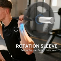 SPORTNOW 4ft Olympic EZ Curl Bar, Barbell Bar for 2" Weight Plates with Non-Slip Hand Grip 120cm(m-7)