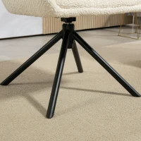 HOMCOM Fauteuil de salon pivotant 360°, fauteuil de chambre avec assise rembourrée, 58,5 x 59 x 78,5 cm, crème(m-8)