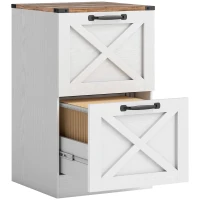 HOMCOM Meuble-classeur bureau 2 tiroirs – Support imprimante, rails A4/Lettre, 40×40×71 cm, blanc(m-7)