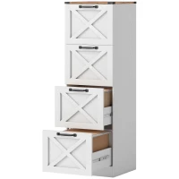 HOMCOM Cassettiera 4 Cassetti con Supporto Stampante e Binario per formato A4/Lettera 40x40x131 cm Bianco(m-6)