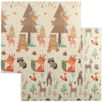 AIYAPLAY Tapete de Atividades para Bebé Dobrável e Reversível 196x176 cm Tapete de Brincar para Bebé XPE Dupla Face Impermeável Multicolor(m-11)