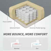 HOMCOM Faux Leather Reclining Office Chair, with Footrest - Grey(m-4)