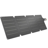 HOMCOM Caricabatteria Solare 36W Pieghevole con Attacco Tipo-C, Impermeabile IP67 in ETFE, Grigio(m-1)