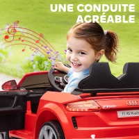 HOMCOM Véhicule électrique Enfant TT RS 12 V 30 W V. Max. 3 Km/h télécommande Effets sonores + Lumineux Rouge(m-6)