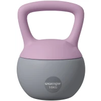 SPORTNOW 10KG Soft Kettlebell, Kettlebell with Non-Slip Handle for Home Gym, Weight Lifting, Strength Training, Purple/Grey(m-10)