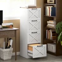 HOMCOM Cassettiera 4 Cassetti con Supporto Stampante e Binario per formato A4/Lettera 40x40x131 cm Bianco(m-2)