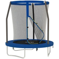 SPORTNOW Trampoline pour enfant trampolines de jardin avec filet de sécurité structure en acier Ø 183 x 200 cm bleu(m-10)