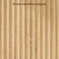 HOMCOM Armoire chambre penderie avec 2 portes à fermeture douce, 2 tiroirs et barre de suspension, 80x50x180cm, bois naturel(m-8)