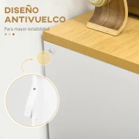 HOMCOM Cómoda con 3 Cajones Cómoda Dormitorio sin Tiradores Cajonera para Salón Oficina Estilo Moderno 70x37x75 cm Blanco(m-6)