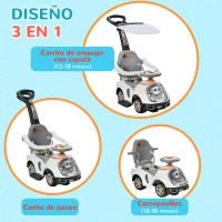 AIYAPLAY Correpasillos 3 en 1 para Niños 12-36 Meses con Espacio de Almacenaje Diseño de Robot con Ojos Luminosos Música Blanco(m-4)