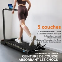SPORTNOW Tapis de marche 2 en 1, tapis de course pliable Inclinaison de 4%, 6 KM/H, moteur 2,0 HP, télécommande 109x48x100cm noir(m-6)