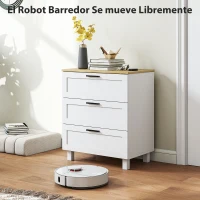 HOMCOM Cómoda Estrecha con 3 Cajones Cómoda Dormitorio con Patas de Madera para Salón Oficina 60x38x71 cm Blanco(m-5)