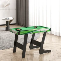 SPORTNOW Table de billard pliable avec accessoires 2 queues, 16 billes, traingle, craie, dim. 104L x 55,5l x 68H cm, tapis vert(m-7)