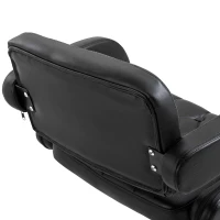 HOMCOM Tabouret de bar pivotant chaise de bar réglable en hauteur avec dossier repose-pieds et accoudoirs 61x50x94-114cm noir(m-9)