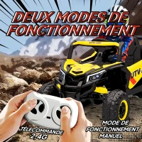 AIYAPLAY Voiture électrique enfants UTV 12 V, buggy électrique enfants avec télécommande, 96 x 61 x 56 cm, jaune(m-4)