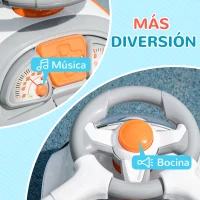 AIYAPLAY Correpasillos 3 en 1 para Niños 12-36 Meses con Espacio de Almacenaje Diseño de Robot con Ojos Luminosos Música Blanco(m-7)
