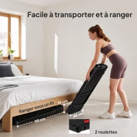 SPORTNOW Tapis de marche 2 en 1, tapis de course pliable Inclinaison de 4%, 6 KM/H, moteur 2,0 HP, télécommande 109x48x100cm noir(m-8)