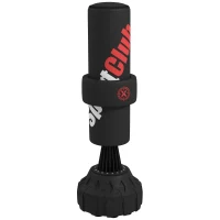 SPORTNOW Saco de Boxeo de Pie 175 cm para Adultos Altura Ajustable de Banda Base Rellenable con Ventosas Amortiguador Negro(m-11)
