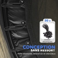 HOMCOM Trampoline Enfant Ø 1,40 × 1,90H m Filet de sécurité Porte zipée Couvre-Ressorts 6 poteaux rembourrés Inclus Noir(m-6)