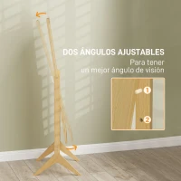 HOMCOM Espejo de Pie Cuerpo Entero Reclinable 47x46x148 cm Espejo de Cuerpo Entero Independiente con Marco rectangular Roble(m-4)