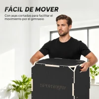 SPORTNOW Cajón Pliométrico de Madera 3 en 1 con 3 Alturas Diferentes Asas sin Esquinas Entrenamiento de Salto 51x47,5x40,5 cm(m-7)