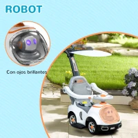 AIYAPLAY Correpasillos 3 en 1 para Niños 12-36 Meses con Espacio de Almacenaje Diseño de Robot con Ojos Luminosos Música Blanco(m-5)