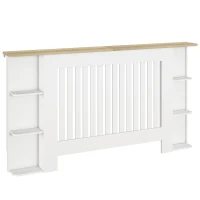 HOMCOM Cubre Radiadores con Estantes Cubreradiador de MDF Diseño Moderno de Listones para Salón Dormitorio 152x19x83 cm Blanco(m-10)