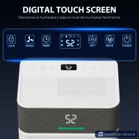 HOMCOM Deshumidificador 12L/día Depósito de Agua 2,1L Pantalla LED Temporizador 24 H Bloqueo Infantil hasta 12-25㎡ Blanco(m-7)