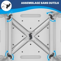 HOMCOM Tabouret de douche pour personnes âgées et handicapées hauteur réglable patins antidérapants support de pomme de douche(m-6)