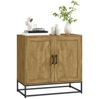 HOMCOM Buffet meuble de rangement 2 portes avec étagère intérieur réglable en hauteur 80l x 40P x 78H cm, bois naturel(m-10)