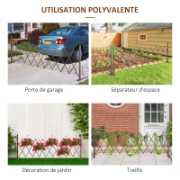 Outsunny Barrière Extensible rétractable barrière de sécurité 300L x 31l x 104H cm alu métal Chocolat(m-4)