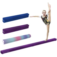 SPORTNOW Poutre gymnastique pliable 210 cm en velours, poutre d'équilibre avec fond antidérapant, pour enfants et adultes, violet(m-10)