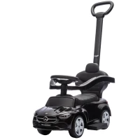 AIYAPLAY Coche para niños Mercedes‑Benz (licencia) con asa desmontable — 91 x 40 x 83 cm, negro(m-7)