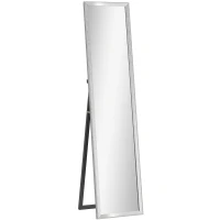 HOMCOM Glitter Frame Full-Length Mirror - Silver(m-1)