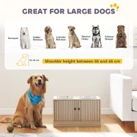 PawHut Ciotola Rialzata per Cani con Ante e 2 Ciotole Inox 2x2 L, Rovere(m-4)