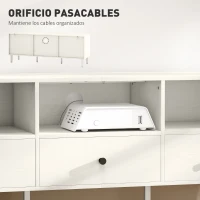 HOMCOM Mueble TV Compacto con 3 Cajones y 3 Compartimentos para TV de hasta 65 Pulgadas 120x34x45 cm Blanco(m-5)