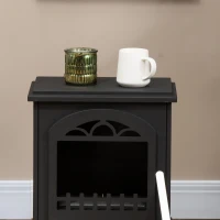 HOMCOM Free Standing Ethanol Fireplace, Bioethanol Heater Stove Fire with 0.9L Tank, 3 Hours Burning Time, Black(m-11)