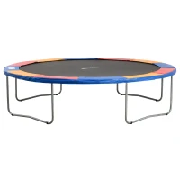 HOMCOM Trampolin Randabdeckung Ø366cm cm breit, Reißfest UV-resistent Federabdeckung, Wasserabweisend, Trampolinzubehör Randschutz Sicherheitsnetz Ersatzteile für Gartentrampoline, Rot+Gelb+Blau(m-9)