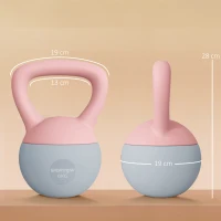 SPORTNOW Kettlebell de 6 kg Pesa Russa Preenchida de Areia Metálica e Alça Antiderrapante para Treino em Casa Ginásio 19x19x28 cm Rosa(m-3)
